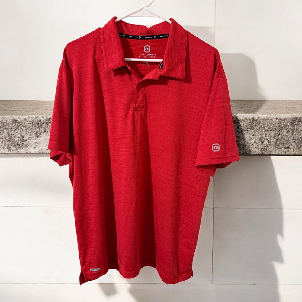 Free Country Vibrant Red Polo Shirt